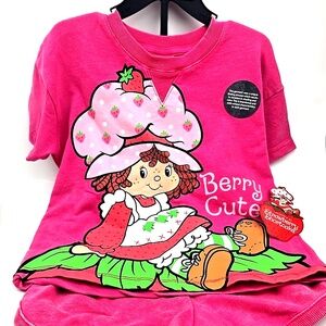 Strawberry Shortcake Outfit Size 4T Girls Matching 2pc Set Top Shorts Berry Cute